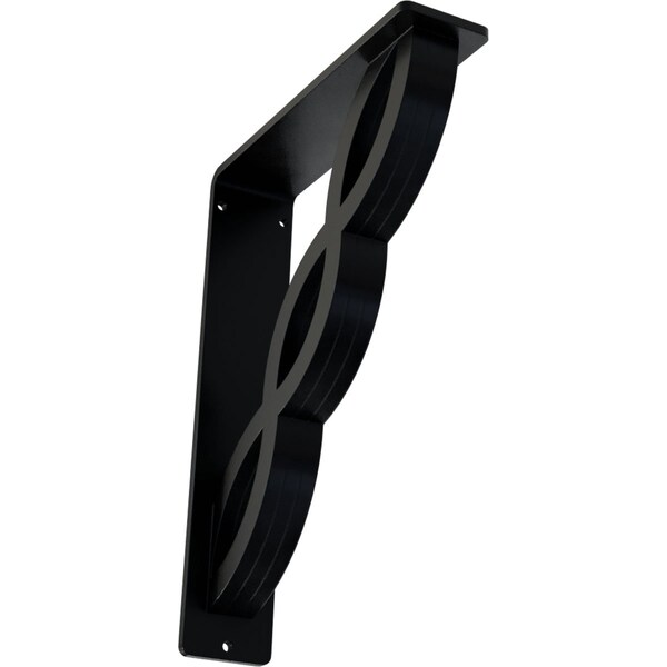 Ekena Millwork Loera Wrought Iron Bracket, (Triple center brace), Powder Coated Black 2"W x 7 1/2"D x 10"H BKTM02X07X10TLO - main